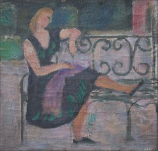 Monique Isorni sur le banc à Seine-Port